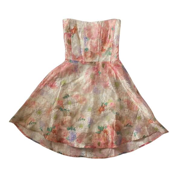 Floral Strapless Mini Dress - Picture 3 of 7